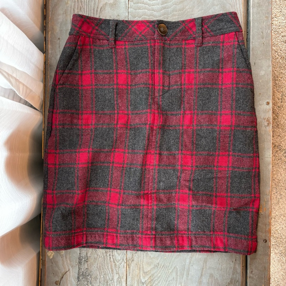 Eddie Bauer wool blend flannel skirt | size 6